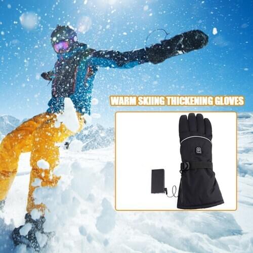New Electric Heated Gloves Windproof Cycling Warm Heating Touch Screen Skiing Gloves Climbing Hiking Camping Equipment Winter