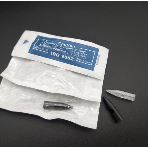 50pcs Plastic NeedleTips Transparent/ Black 1R Needle Caps For Permanent Makeup Dragon/Mosaic/Merlin Tattoo Machine