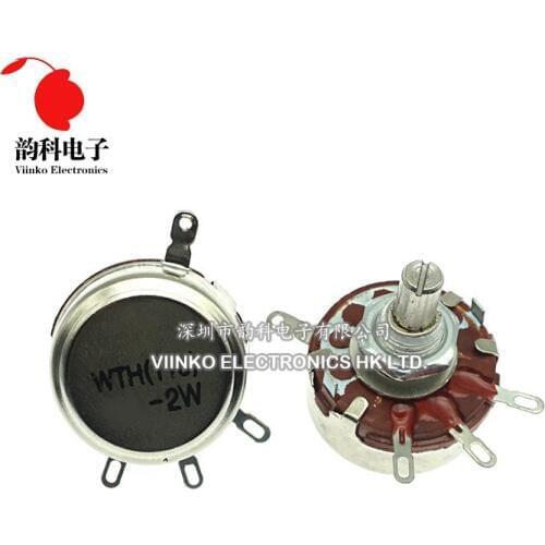 5PCS WTH118 2W 1A Potentiometer 10K ohm WTH118-2W Round Shaft Carbon Rotary Taper Potentiometer