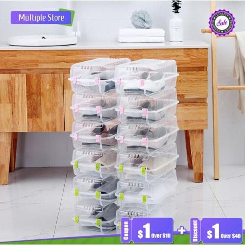 1PCS Simple Transparent sneakers thickening plastic transparent shoe box finishing box shoe cabinet household shoes storage box