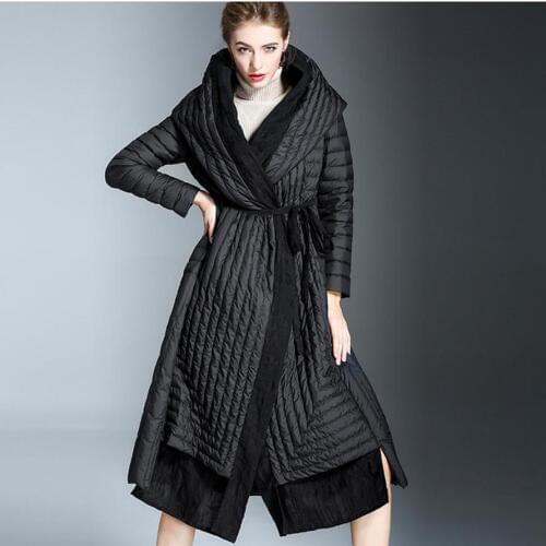 2020 WINTER Women Loose Black Down Coat Jackets Fashion Women Back Oversize hooded Down Coats plus size 2XL