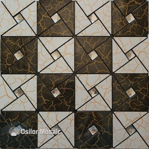 Mixed color metal mosaic aluminum plastic plate mosaic tiles for kitchen backsplash decoration tiles