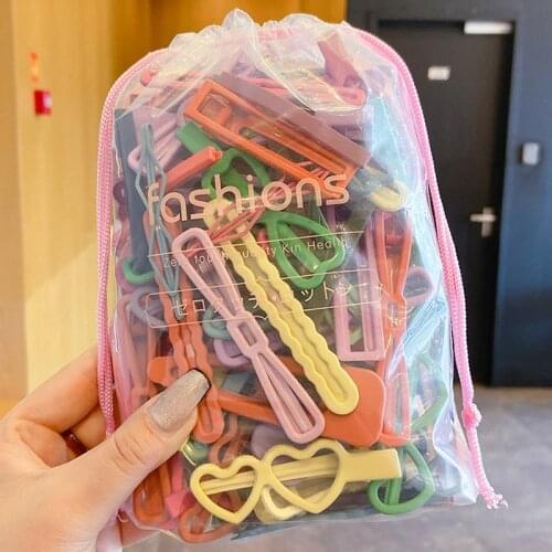 2021 net red simple color hairpin girl side clip clip headdress bangs broken hair card side word clip female