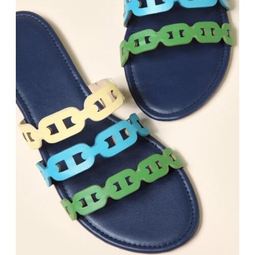 Meriahzheng 2021 New Hollow Strap Fashion Flat Sandals and Slippers Color Cute Sandals Large Size Flip Flops Women CGB