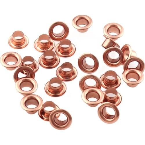 200pcs/lot Rose gold Garment eyelet Inner 5mm for Leathercraft DIY Scrapbooking Shoes Belt Cap Bag Tags Clothes Accessories