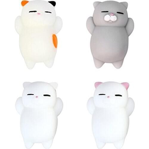 Lovely Cartoon Cat Squishy Toy Stress-Relief Soft Mini Animal Squeeze Toy Decompression Healing Toy Great Gift