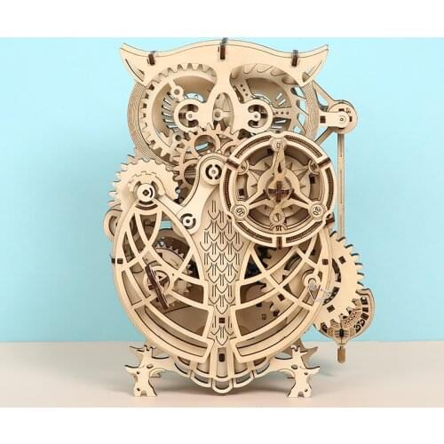 Owl Pendulum Clock Assembled Toy DIY Wooden Assembled Model Puzzle Toy Customization Puzzle for Adults Diy Wood 3d Puzzles