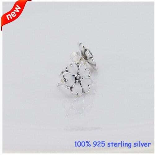 Compatible With European Jewelry Primrose Stud Earrings Silver Earrings 100% 925 Sterling Silver Jewelry DIY Wholesale 09E012