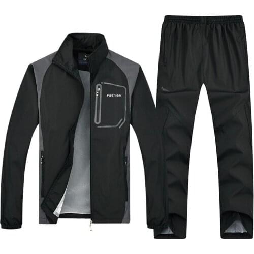 New Mens Set Sportswear Sporting Suit Casual Sweatsuit Male Foot Clothing Training Suit Set Asia Size L -5XL Outfits for Men