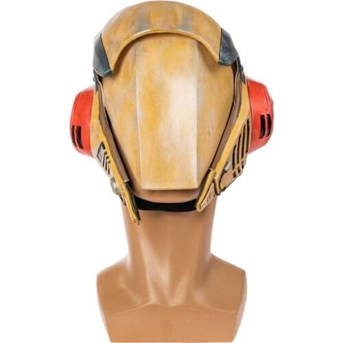 Xcoser SW Cosplay Rey Training Helmet Cool Yellow Latex Version Mask Cosplay Custume Halloween Party Props