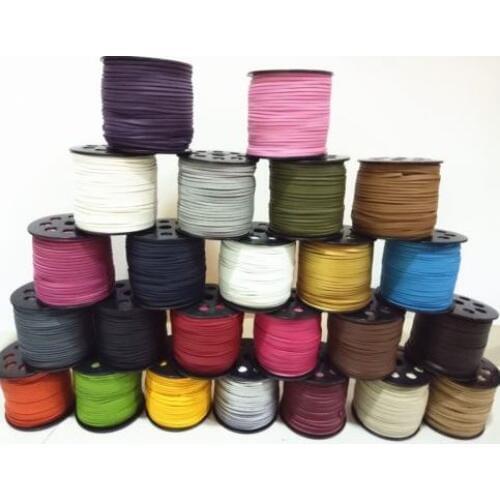 Jewelry white 3mm x1 5mm 100 meter black red gerwr Faux Flat Suede velvet Lace Leather Cord Jewelry DIY Rope rt4 Clothes Shoes