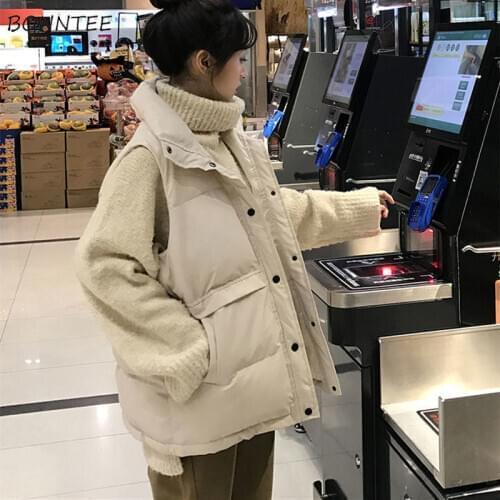 Vests Women Elegant Simple Korean Loose Fall Basic Sleeveless Chic Female Outerwear Solid Single Breasted Ladies Jackets Stylish