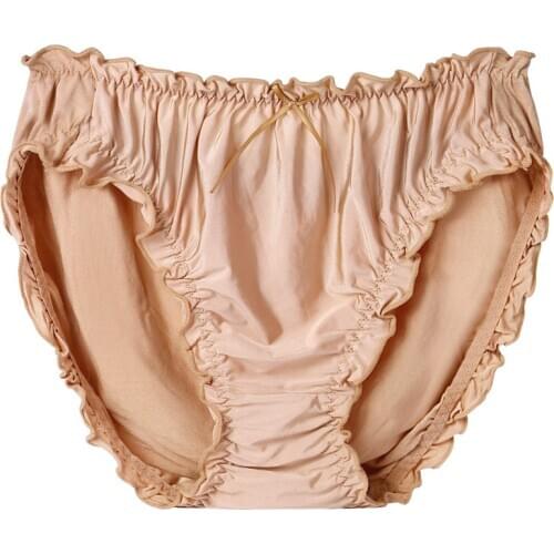 Womens Panties Large Size High Waist Bamboo Fiber Ruffles Rim Sexy Underwear Briefs Plus Size Women Underpants Fits 80-120KG