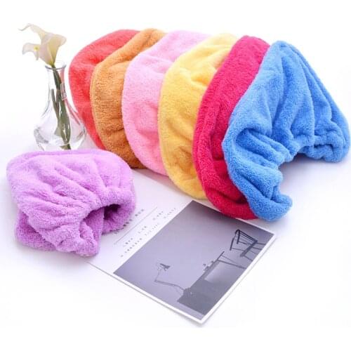 1Pcs Shower Cap Quick-drying Hair Cap Bath Accessories Korean Style Dry Hair Towel Super Absorbent Coral Velvet Tower 28*68cm