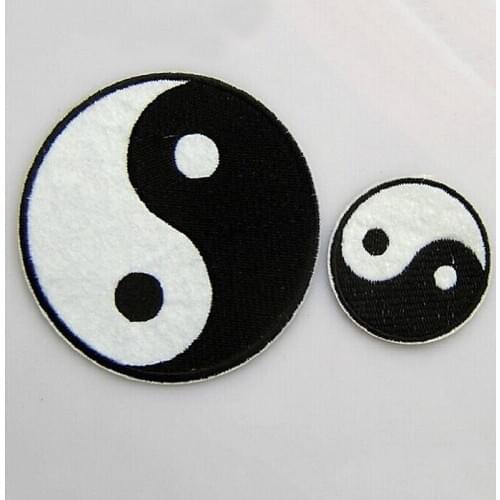 1 pc Tai Chinese Taoism Symbol Applique Ying Yang Classic Patches Clothes Applique Feng Shui Yin Yang Iron on Embroidered Patch
