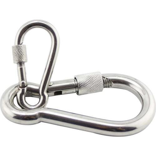 2 Pcs Multifunctional 304 Stainless Steel Spring Snap Carabiner Quick Link Lock Ring Hook snap shackle Chain Fastener Hook