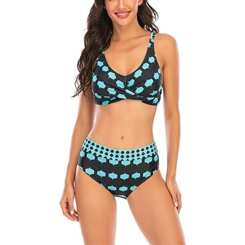 2020 Summer Bandage Bikini Set Girls Swimwear Retro Classic Polka Dot Printed Swimsuit Two Piece Swimming Suits Large XL-8XL