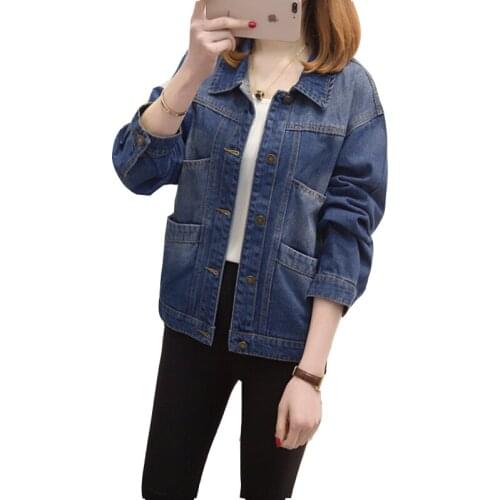 2021 New Womens Spring Plus Size Denim Short Jacket Ladies Casual Top XL-5XL