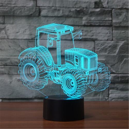 New type of foreign trade tractor 3D lamp seven color touch charge charging LED visual lamp gift table lamp As Kids Toy Gift