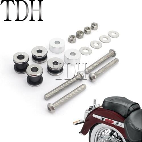 4-Point Sissy Bar Backrest Docking Hardware Kit Luggage Rack Mounting Bolt Install Screw Nut For Harley Softail FLST FXST 84-99