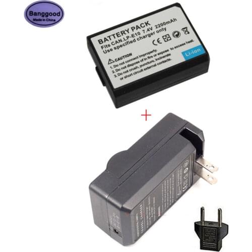 Banggood 7.4V 2200mAh LP-E10 LP E10 LPE10 Camera Battery For Canon EOS Rebel T3 T5 T6 1100D 1200D 1300D 4000D Kiss X50 X70