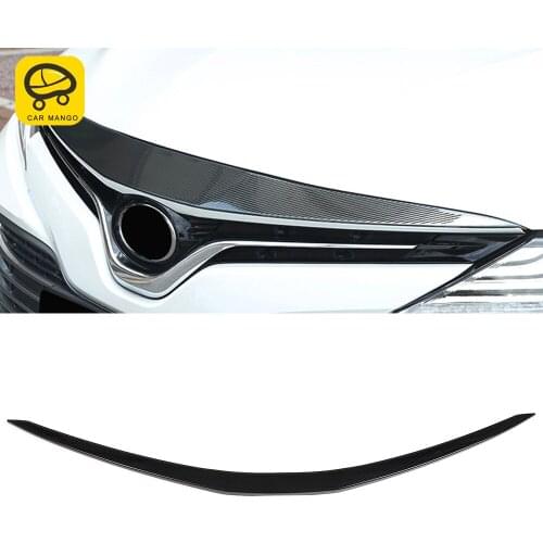 CarMango Car Accessories Front Engine Hood Panel Pad Trim Chrome Cover Frame Sticker Decoration for Toyota Camry XV70 2017-2020
