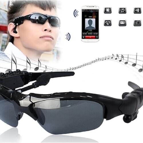 Wireless Bluetooth 4.1 Headset Sport Stereo Headphones Driving Sunglasses Mp3 Riding Eyes Glasses Earphone With Mic