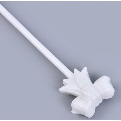 10pcs Automatic Balloon Towbar White Bow-Knot Ball Tow Bar with Snap Clip