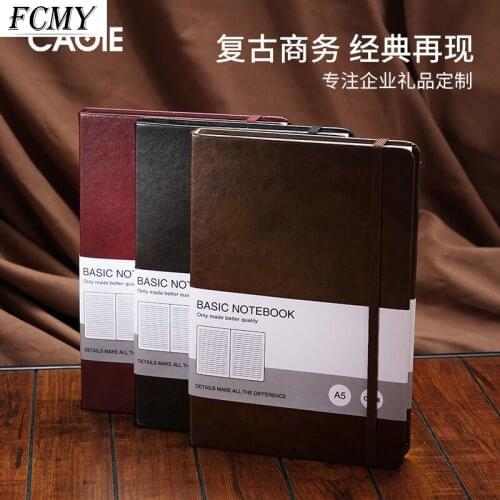 Business Diary Notebook A5 PU Travelers Journal Thicken School Office Meeting Record Notepad Handbook Notebooks for Students