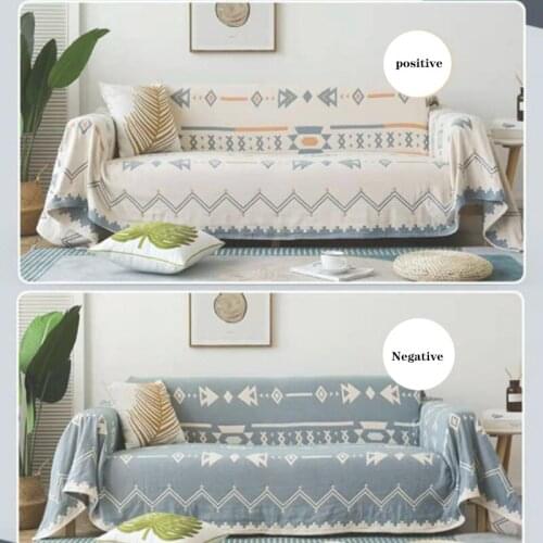 Knitted Cotton Throw Blanket Bedspread for Bed 2 Side Muslin Soft Large Single Double Summer Blanket Throw Cover for Sofa Couch