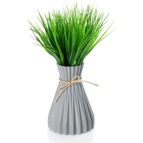 Fake Plant Artificial Outdoor Plants Branches Plastic Wheat Grass Decoration Hanging Planter 27cm Natural Green Faux Shrubs