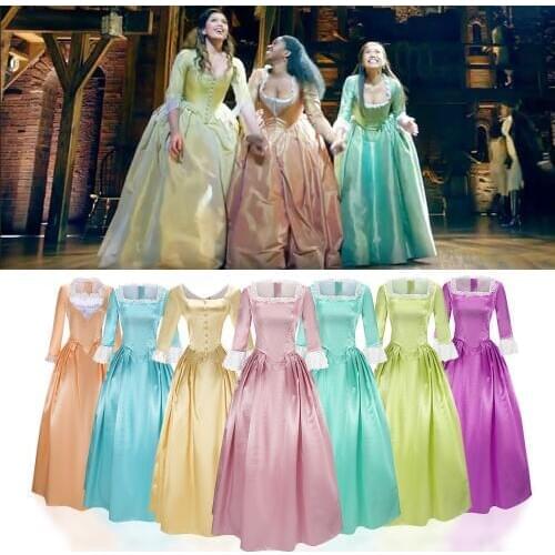 Anime Rock Opera Hamilton Musical Concert Peggy Elizabeth Angelica Cosplay Costume Adult Women Muslim Prom Dresses Halloween Cos