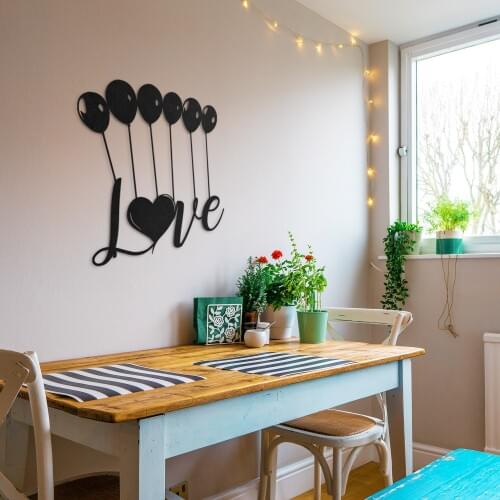 Love (53*48 cm) Metal Black Decor Wall Art Decorative Turkish Style Large Wall Decor Bedroom Living Room Office Home Decoration