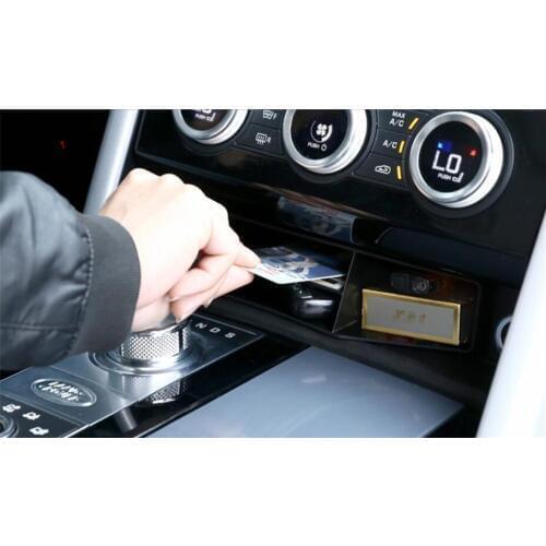 Yimaautotrims Multifunction Container Storage Box Cover Trim Fit For Land Rover L462 Discovery 5 2017 - 2020 Interior Black