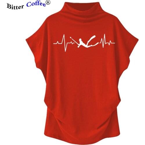 Fashion O-Neck T Shirt Spearfishing Heartbeat T-Shirt Evolution Of Scuba Diver Fishinger Batwing Sleeve NEW Harajuku Tees Tops