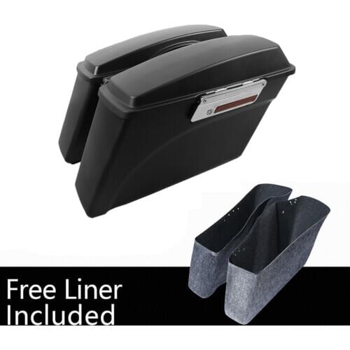 Motorcycle Matte Black Saddlebag Hard Saddle Bag For Harley Touring Road King Street Glide Electra Glide 1994-2013