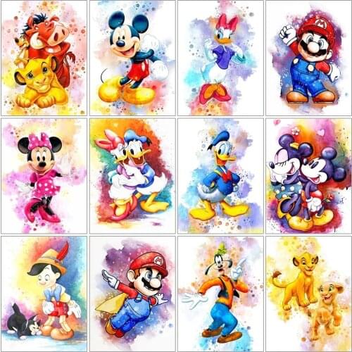 Disney 5D DIY Diamond Painting Cartoon Painting Mickey Minnie Cross Stitch Set Inlaid Diamond Brand Decorative Painting