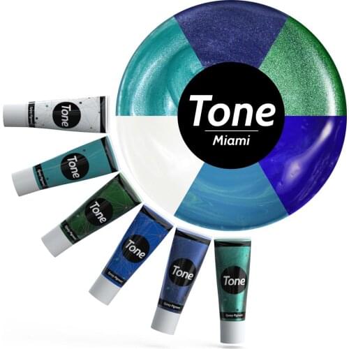 Tone Miami Epoxy Pigment Set Resin Pigment Kit Dye Coloring Liquid Ink Colorant DIY Fading Jewelry Making Crystal Multicolors
