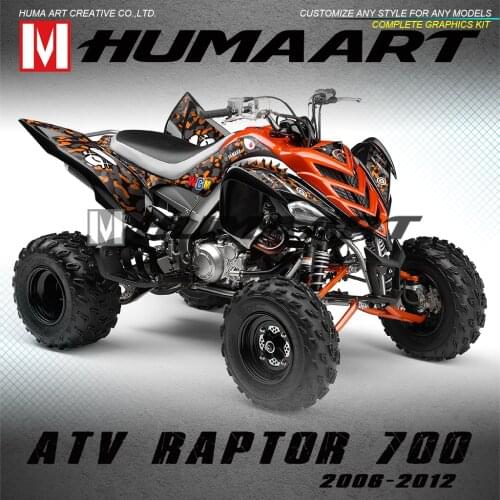 HUMAART Full Coverage Graphics ATV Decals Stickers Kit Vehicle Wrap for Raptor 700 2006 2007 2008 2009 2010 2011 2012