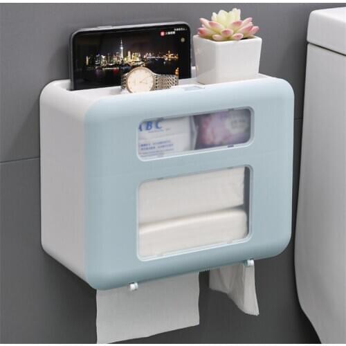 Wall Mount Bathroom Tissue Box Napkin Holder Roll Paper Stand Case Tube Storage Box Bathroom Accessories