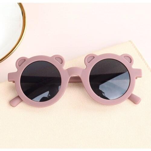 New Cartoon Lovely Kids Sunglasses Bear Shape Frame Girls Children Sun Glasses Round Street Beat Baby Boy Eyeglasses Cute Shades