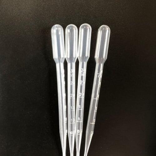 100PCS/set 3ML Transparent Pipettes Disposable Safe Plastic Eye Dropper Transfer Graduated Pipettes for Lab Experiment Supplies