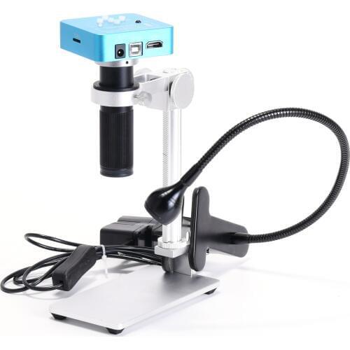 34MP 2K HDMI USB Industrial Electronic Stereo Microscope Camera 150X Magnifier Zoom Lens Mini Holder for Phone PCB Repair