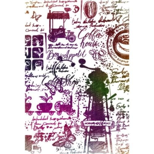11*16CMButterfly Coffee Text Transparent Clear Stamps / Silicone Seals Roller Stamp For DIY Scrapbooking Photo Album/Card Making