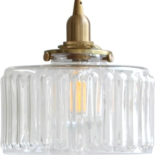 Retro Loft Decor LED Pendant Light Fixtures Copper Glass Hanging Lamp Dining Room Home Lighting Antique Droplight Luminaire