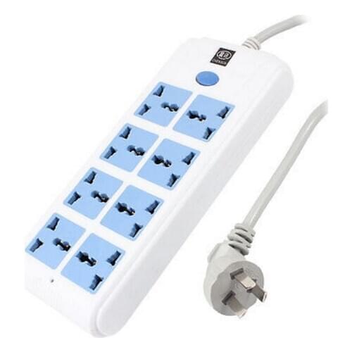 AC 250V 16A 2.5M Cable Multi Type Plug Sockets 8 Outlet Electric Adapter AU Plug