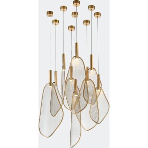 Post Modern Luxury Gold color Pendent Lamps Iron Net LED Pendent Lights Living Room Dining Room Kitchen Bedroom Hanging Lighting