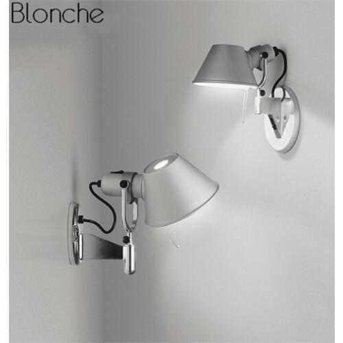 Modern LED Wall Lamp E27 Adjustable Arms Swing Hat Wall Sconce Mirror Light for Bedroom Reading Study Industrial Decor Luminaire