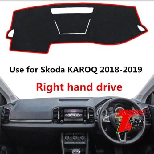 TAIJS Factory Anti Dust Car Dashboard Cover Mat Fit Accessories for Skoda KAROQ 2018-2019 Right Hand Drive