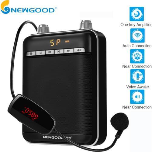 Smart Wireless Portable Voice Amplifier Loud Speaker With UHF Wireless Microphone Megaphone For Teaching Tour Guide Yoga